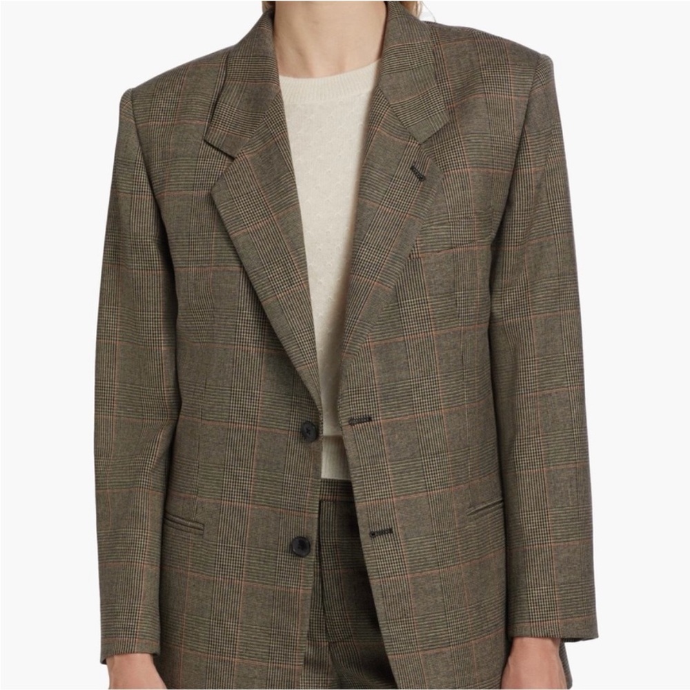 FRAME Grandfather Check single-breasted Blazer in Brown Multi - size Large